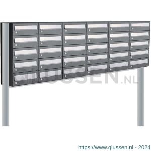 Allux Hive set postkast staal verzinkt gepoedercoat 6-breed 5-hoog op statief antraciet 40030065_6x5s