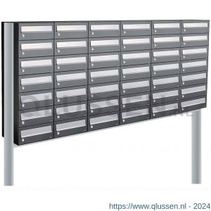 Allux Hive set postkast staal verzinkt gepoedercoat 6-breed 7-hoog op statief antraciet 40030065_6x7s