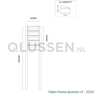 Allux Hive set postkast staal verzinkt gepoedercoat 1-breed 5-hoog op statief antraciet 40030065_1x5s