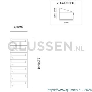 Allux Hive set postkast staal verzinkt gepoedercoat 1-breed 7-hoog antraciet 40030065_1x7