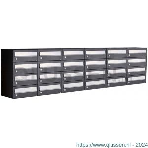 Allux Hive set postkast staal verzinkt gepoedercoat 6-breed 4-hoog zwart 40030070_6x4