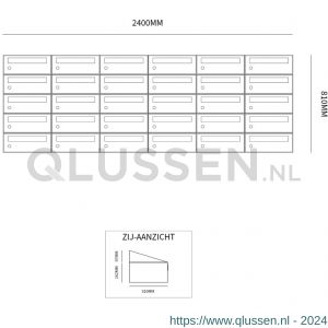 Allux Hive set postkast staal verzinkt gepoedercoat 6-breed 5-hoog zwart 40030070_6x5