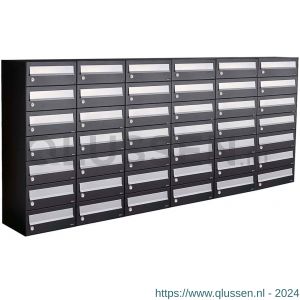 Allux Hive set postkast staal verzinkt gepoedercoat 6-breed 7-hoog zwart 40030070_6x7