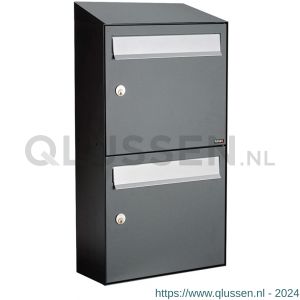 Allux Flow set postkast staal verzinkt gepoedercoat 2-hoog met dak antraciet 40040065_1x2d