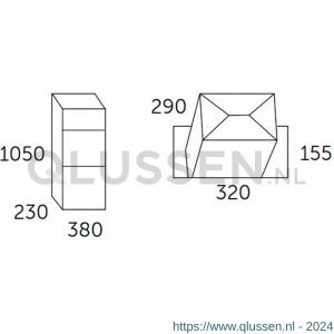 Allux 600 pakketzuil brievenbus zwart 40060070