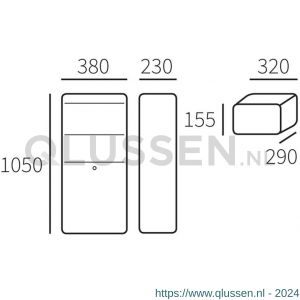 Allux 600 pakketzuil pakketbrievenbus antraciet 40060065