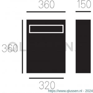 Allux 2500 brievenbus zwart-RVS 40250060