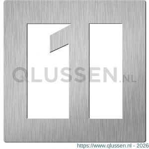 Didheya vierkant huiscijfer 60 mm nummer 1 RVS inox 51950001