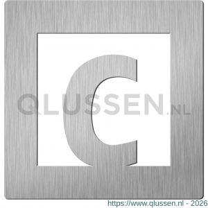 Didheya vierkant huiscijfer 60 mm c RVS inox 51950012