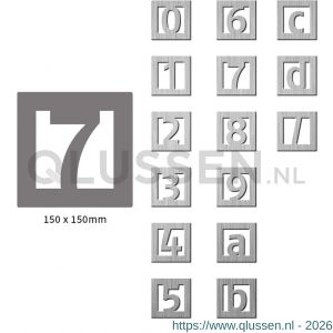 Didheya vierkant huiscijfer 150 mm nummer 0 RVS inox 51951000