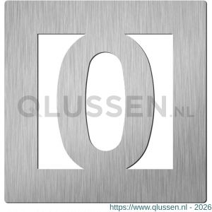 Didheya vierkant huiscijfer 150 mm nummer 0 RVS inox 51951000