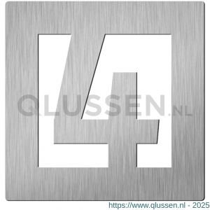 Didheya vierkant huiscijfer 150 mm nummer 4 RVS inox 51951004