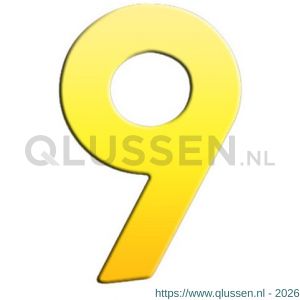 Almar Jazz huiscijfer 120 mm nummer 9 PVD messing 88125009