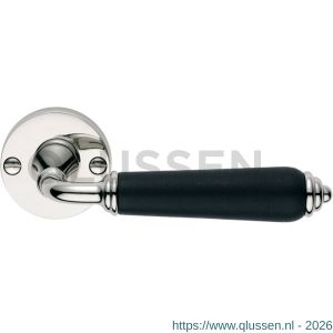 Mariani Firenze deurkruk rond rozet Tonda glans nikkel-ebbenhout 94704016