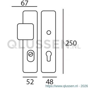 Mariani QBE UTB veiligheids schild kerntrekbeveiliging SKG*** PC 72 mm mat chroom 98930727