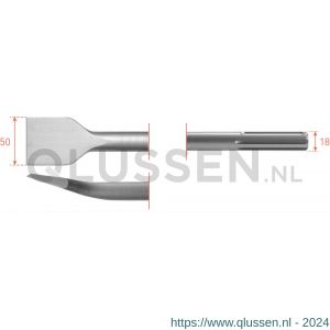 Rotec 215.1 SDS Max tegelbeitel gebogen 50x300 mm 215.1025