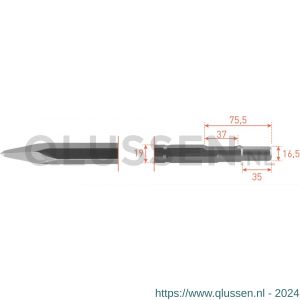 Rotec 215.3 zeskant puntbeitel 19/16,5x35 mm L=300 mm 215.3005