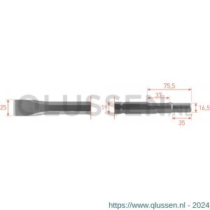 Rotec 215.3 zeskant vlakbeitel 19/16,5x35 mm 25x400 mm 215.3011