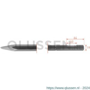 Rotec 215.35 zeskant puntbeitel met uitsparing 19 mm L=400 mm 215.3506