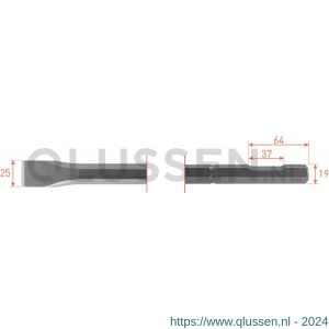 Rotec 215.35 zeskant vlakbeitel met uitsparing 19 mm 24x400 mm 215.3511