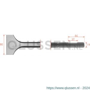 Rotec 215.35 zeskant spadebeitel met uitsparing 19 mm 80x300 mm 215.3525