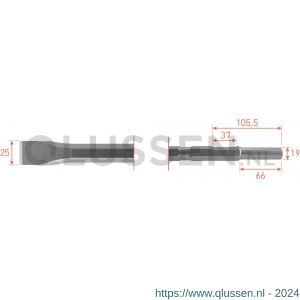 Rotec 215.4 zeskant vlakbeitel 21/19x61 mm 25x460 mm215.4012