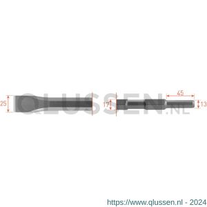 Rotec 215.5 zeskant vlakbeitel 17/13x45 mm 25x280 mm 215.5010