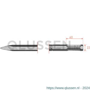 Rotec 215.65 zeskant puntbeitel 22 mm L=500 mm 215.6506