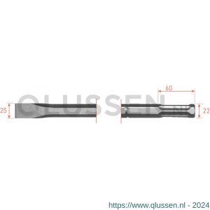 Rotec 215.65 zeskant vlakbeitel 22 mm 25x360 mm 215.6510