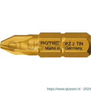 Rotec 803 schroefbit TiN C6.3 Pozidriv PZ 2x25 mm set 10 stuks 803.2002