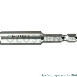 Rotec 818 bithouder E6.3x60 mm niet magnetische huls diameter 11x32 mm met C-ring RVS set 10 stuks 818.0017