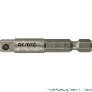 Rotec 820 adapter E6.3 > vierkant 1/4 inch met stift L=50 mm set 10 stuks 820.0030