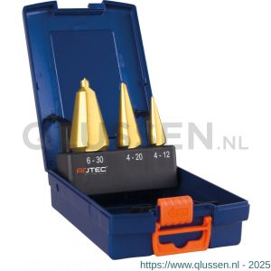 Rotec 420 conische plaatborenset 420 TiN-gecoat 3 delig nummer 1-2-3 ABS 900.3025