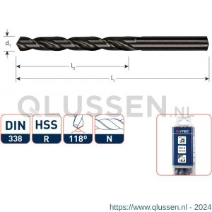 Rotec 100 HSS-R spiraalboor DIN 338 type N diameter 0,8x10x30 mm set 10 stuks 100.0080