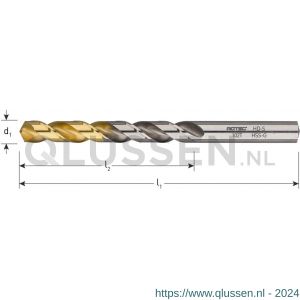 Rotec 102T HSS-G spiraalboor DIN 338 type HD-S TiN-top diameter 4,3x47x80 mm set 10 stuks 102.0430T