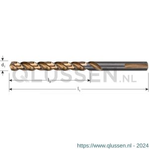 Rotec 107 HSS-G spiraalboor UNI-X DIN 338 type HD diameter 5,0x52x86 mm set 10 stuks 107.0500