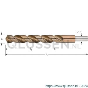 Rotec 110 HSS-E spiraalboor DIN 338 type HD-S d2=13 diameter 14,0x108x160 mm 110.1401