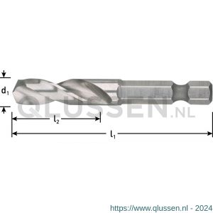 Rotec 141 HSS-G boorbit DIN 3126 1/4 inch E6.3 diameter 3,3x47xM4 mm 141.0330