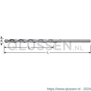 Rotec 150 HSS-G spiraalboor DIN 340 type N diameter 2,5x62x95 mm set 10 stuks 150.0250