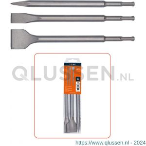 Rotec 214 Opti-Line SDS Plus beitelset 3 delig punt-plat-spade 214.9000