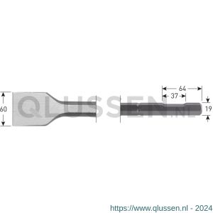 Rotec 215.35 zeskant spadebeitel met uitsparing 19 mm 60x450 mm 215.3521