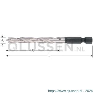 Rotec 235 houtspiraalboor 1/4 inch E6.3-bit-aansluiting diameter 6,0x55x90 mm 235.4060