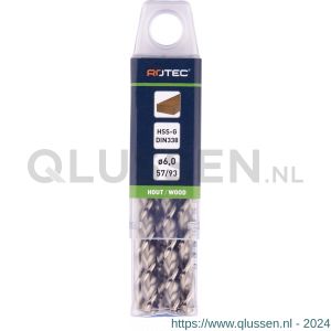 Rotec 262 HSS-G houtspiraalboor DIN 338 TLS diameter 3,0x33x61 mm set 10 stuks 262.0300