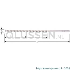 Rotec 266 HSS-G houtspiraalboor extra lang DIN 1869 TLS diameter 5,0x135x195 mm set 5 stuks 266.0501