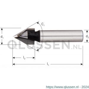 Rotec 270 HM V-groeffrees 60 graden Silver-Line diameter 11 mm d2=8 mm 270.0611