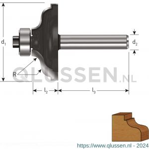 Rotec 271 HM kroonlijstfrees Gold-Line diameter 34,9 mm R=4,8 d2=12 mm 272.15.0480