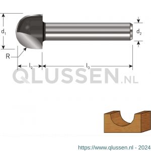 Rotec 271 HM holprofielfrees Gold-Line diameter 12 mm R=6 mm d2=8 mm 271.20.0600