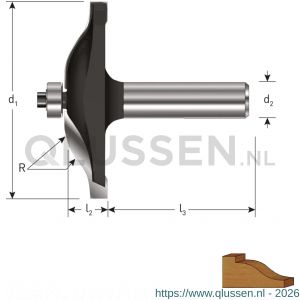 Rotec 271 HM platbandfrees Gold-Line diameter 63,5 mm Z=2 R=15 mm d2=10 mm 271.32.6350