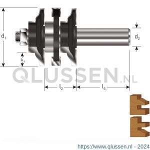 Rotec 271 HM contraprofielgarnituurfrees Gold-Line Z=3 diameter 41 mm d2=8 mm 271.38.4100