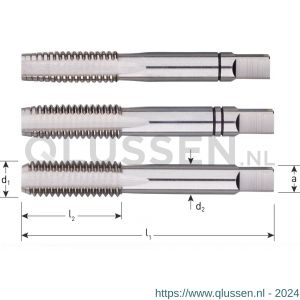 Rotec 301 HSS-E handtappenset 3 delig DIN 352 metrisch M12x1,75 mm 301.1200